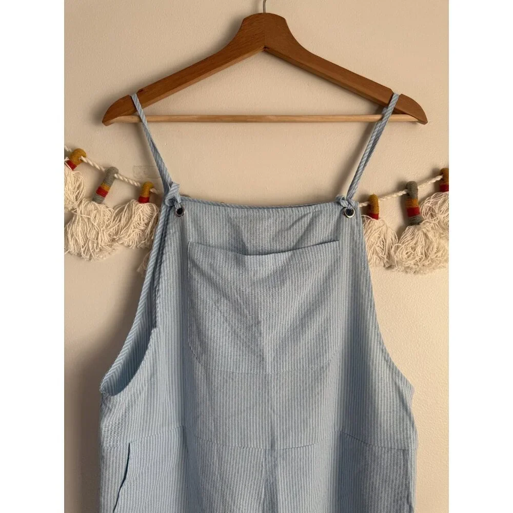 Princess Polly Striped Nautical Lightweight Relax Short Overalls Beachy Coquette - Picture 3 of 8
